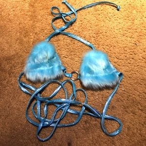 Blue Fur Rave Bra
